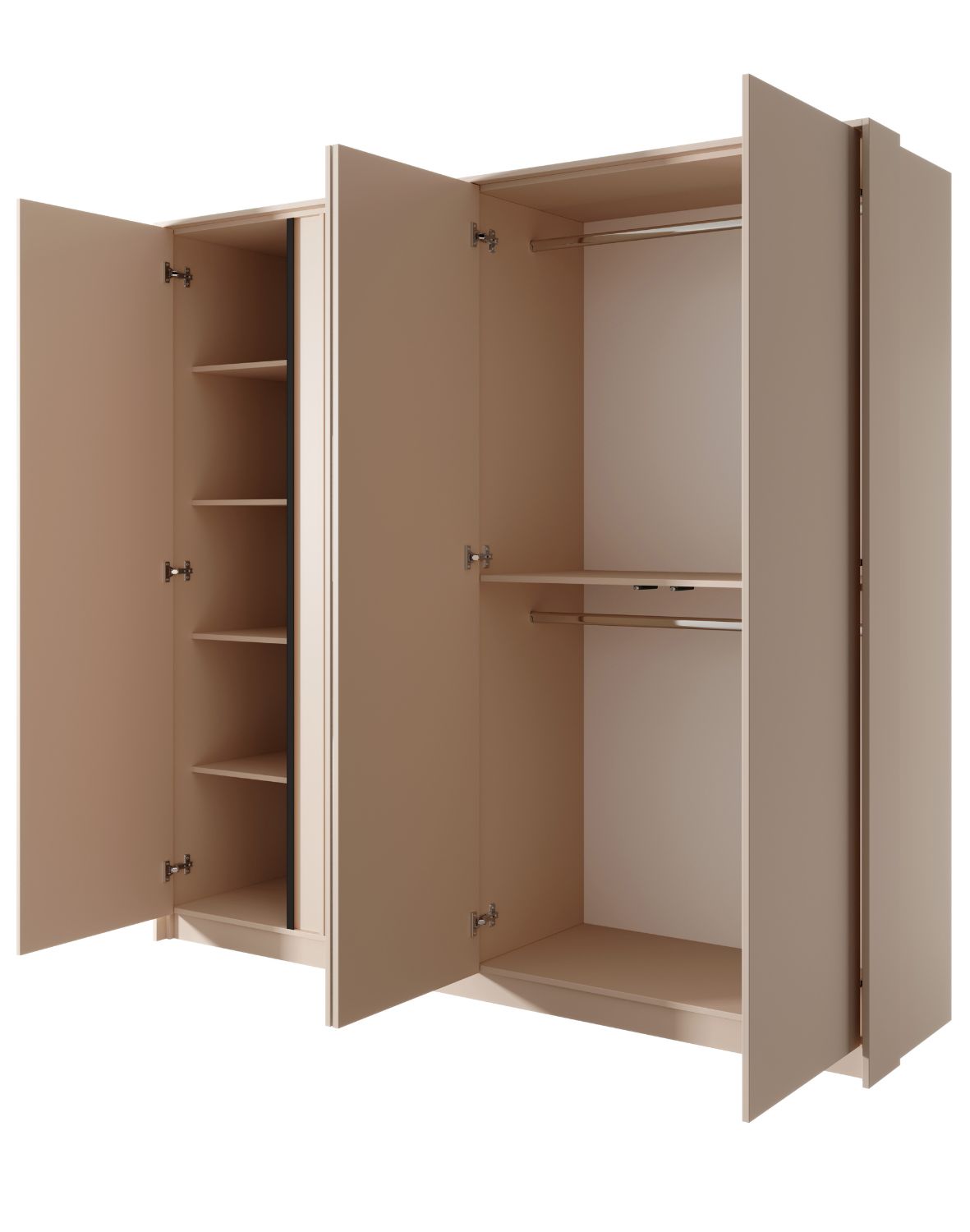 beżowa szafa do sypialni z lustrem i led dast i