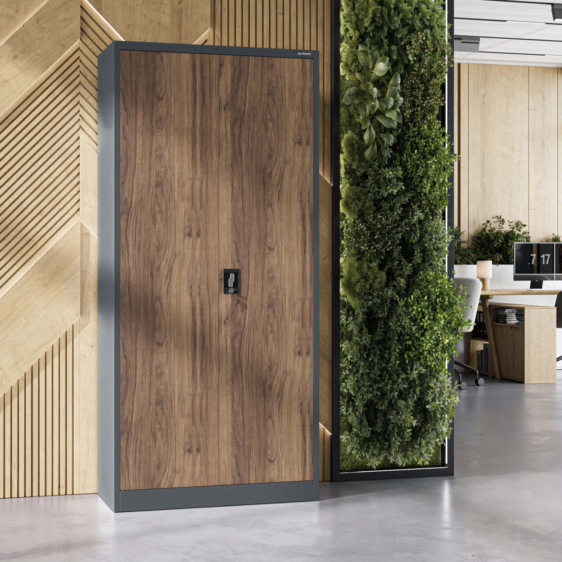 Szafa biurowa metalowa wysoka na dokumenty antracytowa/orzech, 900x1950x400 mm: JAN H Eco Design 13