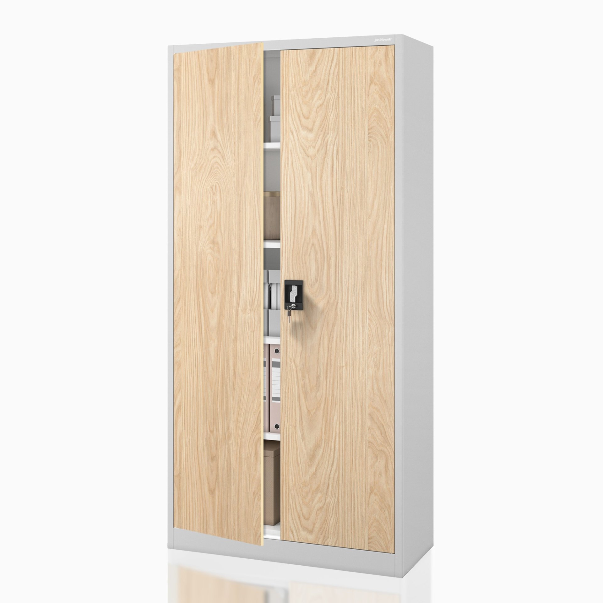 Szafa biurowa na dokumenty z 4 półkami szara/dąb sonoma, 900x1850x400 mm: JAN Eco Design 1
