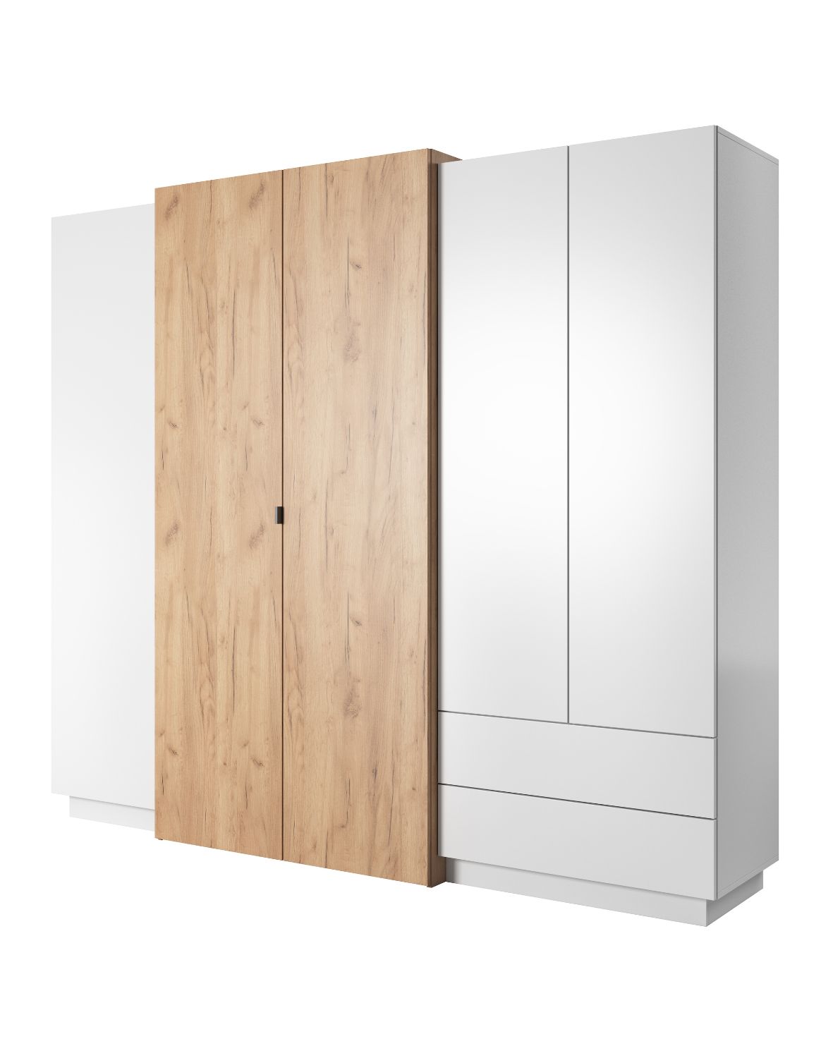 duża biała szafa pięciodrzwiowa z szufladami 3d h