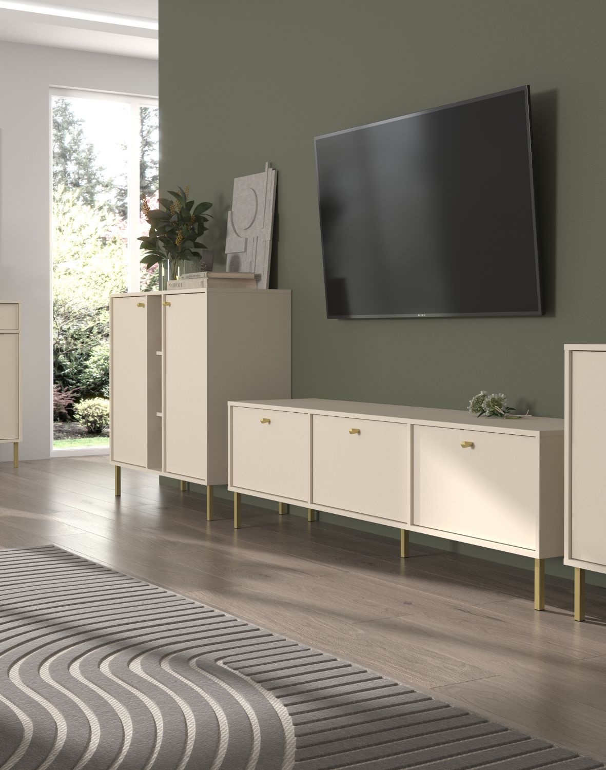 szafka rtv tokyo 2 bez piaskowy 180 cm