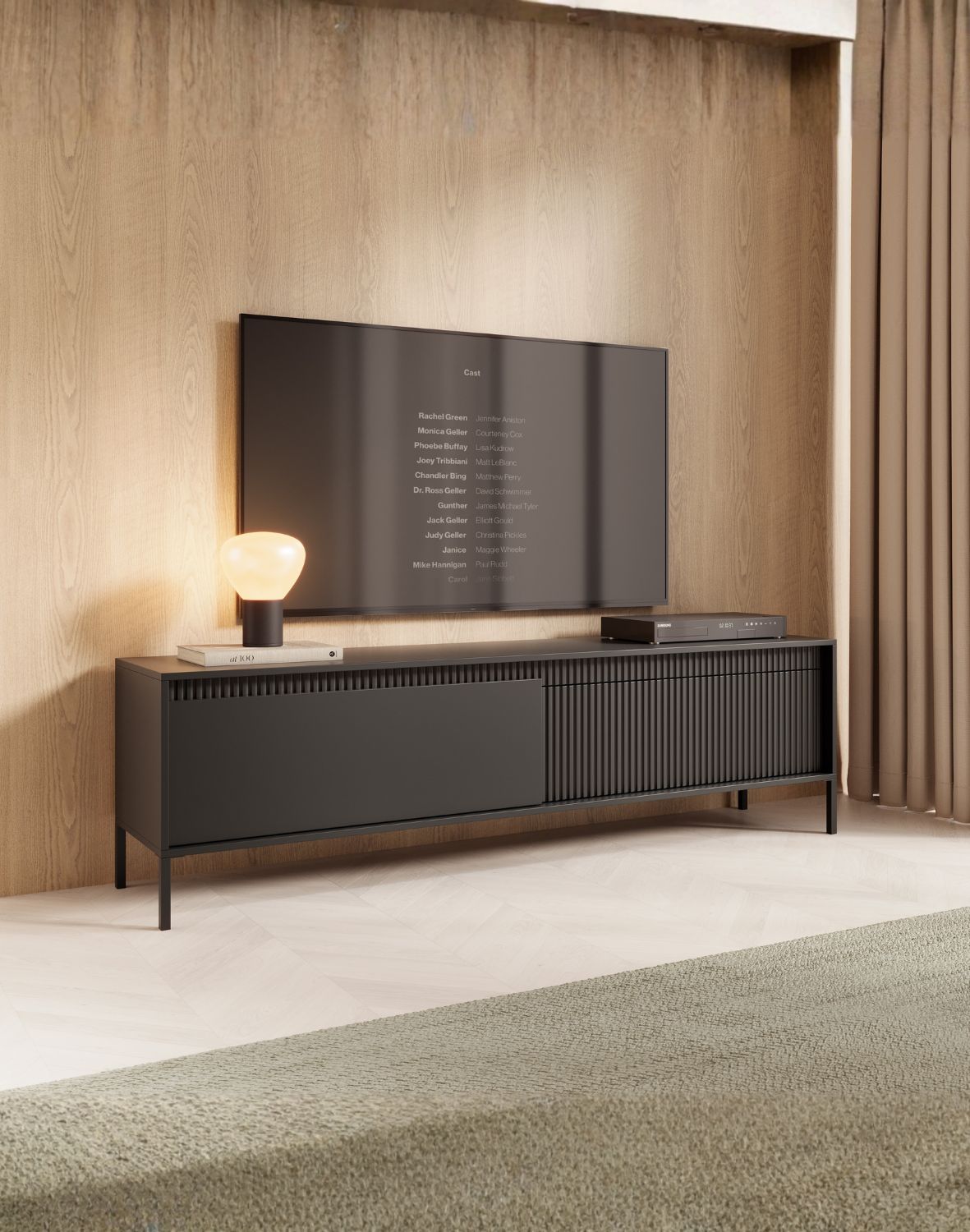 szeroka szafka rtv czarna senso