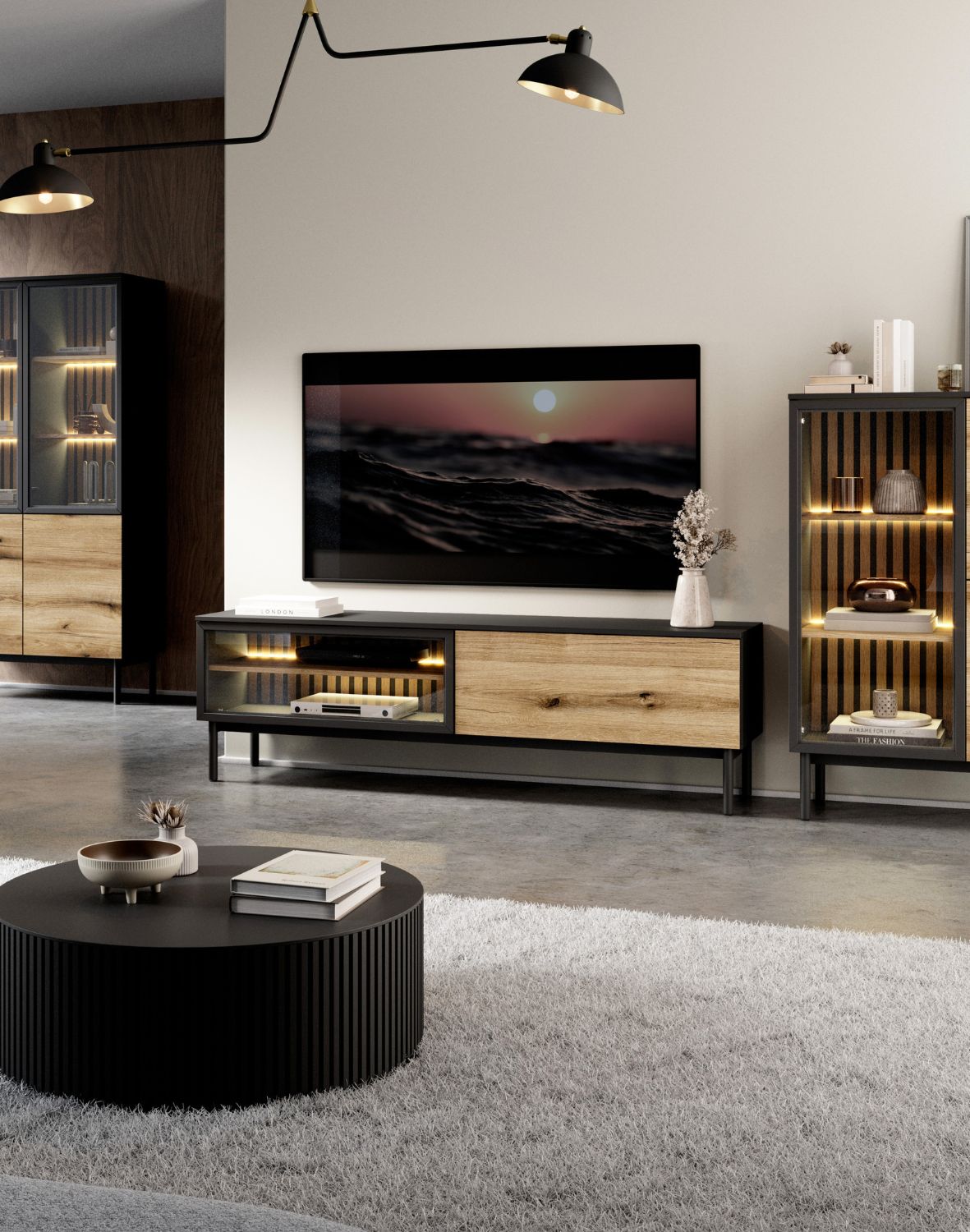 szeroka szafka rtv drewniana lang f 180