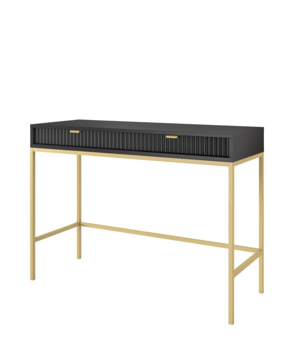 toaletka nova czarna (t104), konsola do przedpokoju, black/gold