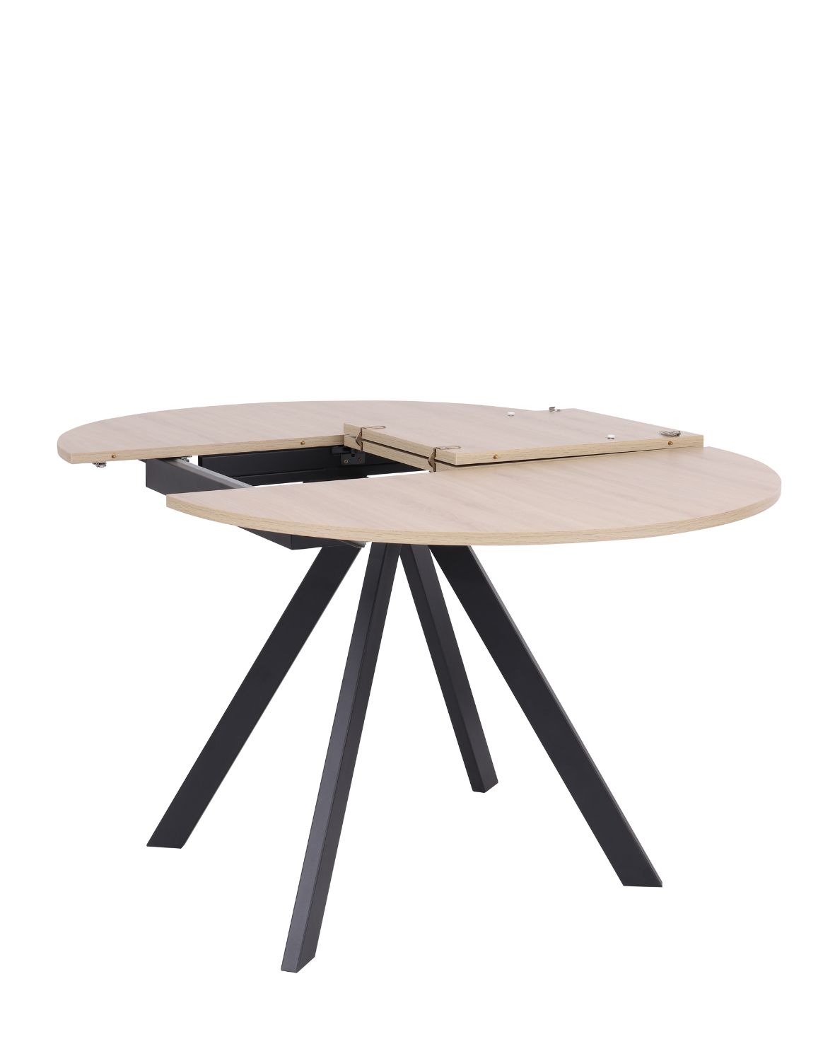 stół rozkładany do jadalni tavo 100-140x100 cm, dąb naturalny z czarnymi nogami