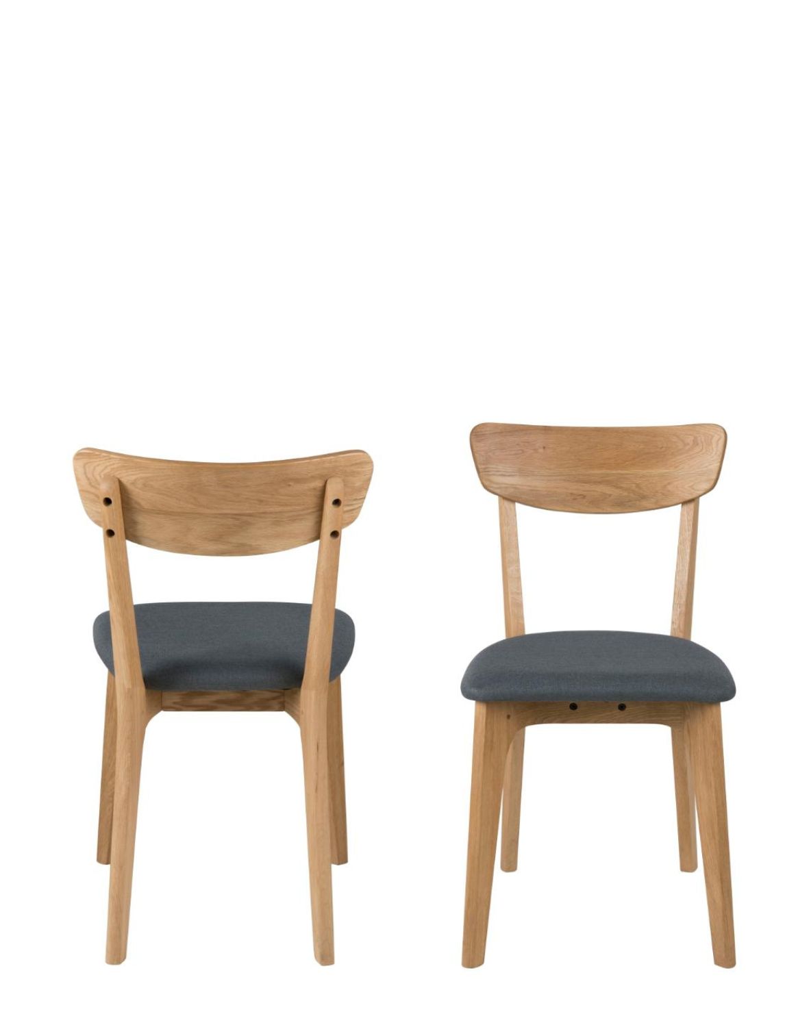 krzesło do jadalni taxi, ciemnoszare, naturalne dębowe nogi (69260)