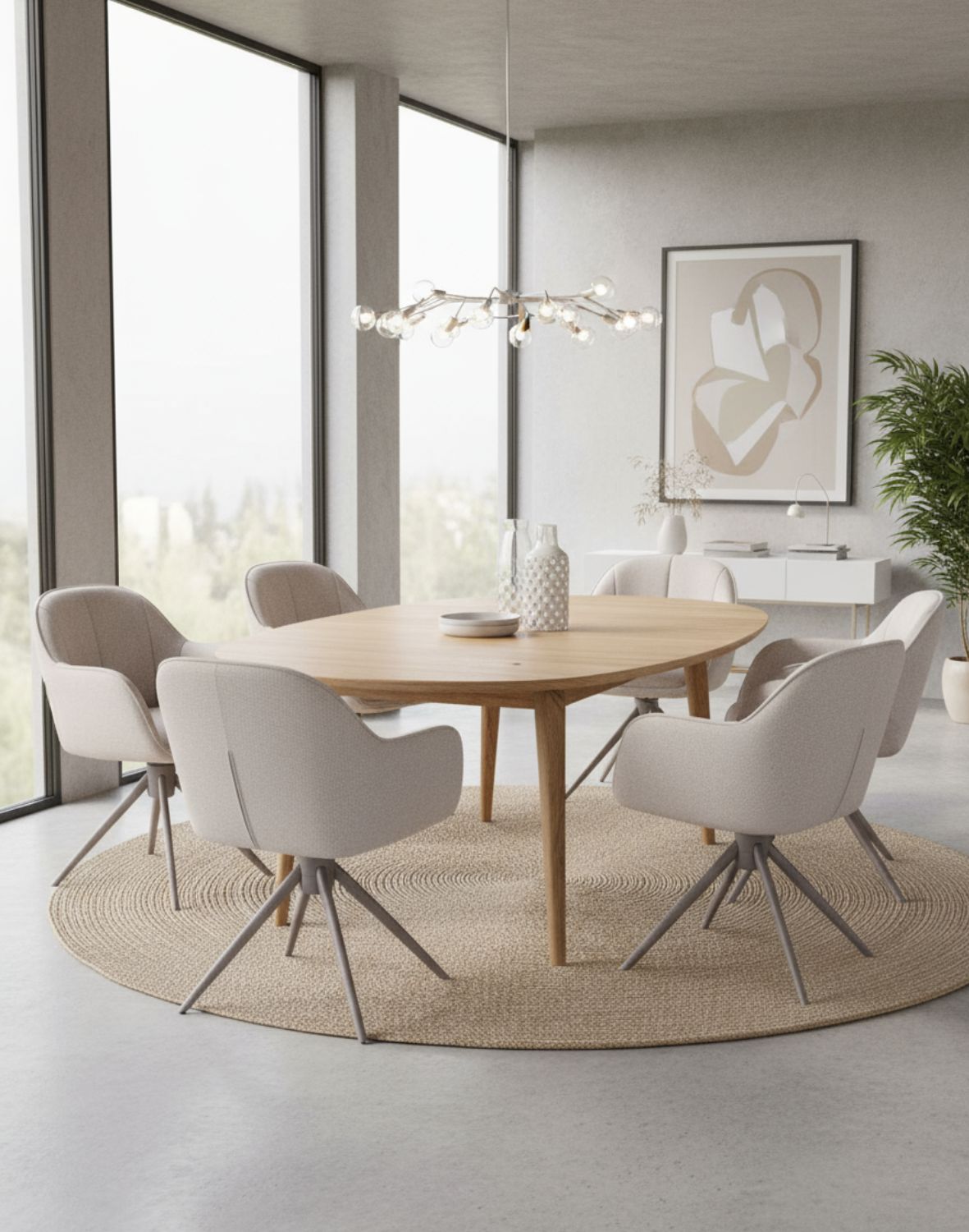 krzesło obrotowe do jadalni tessa, beżowe