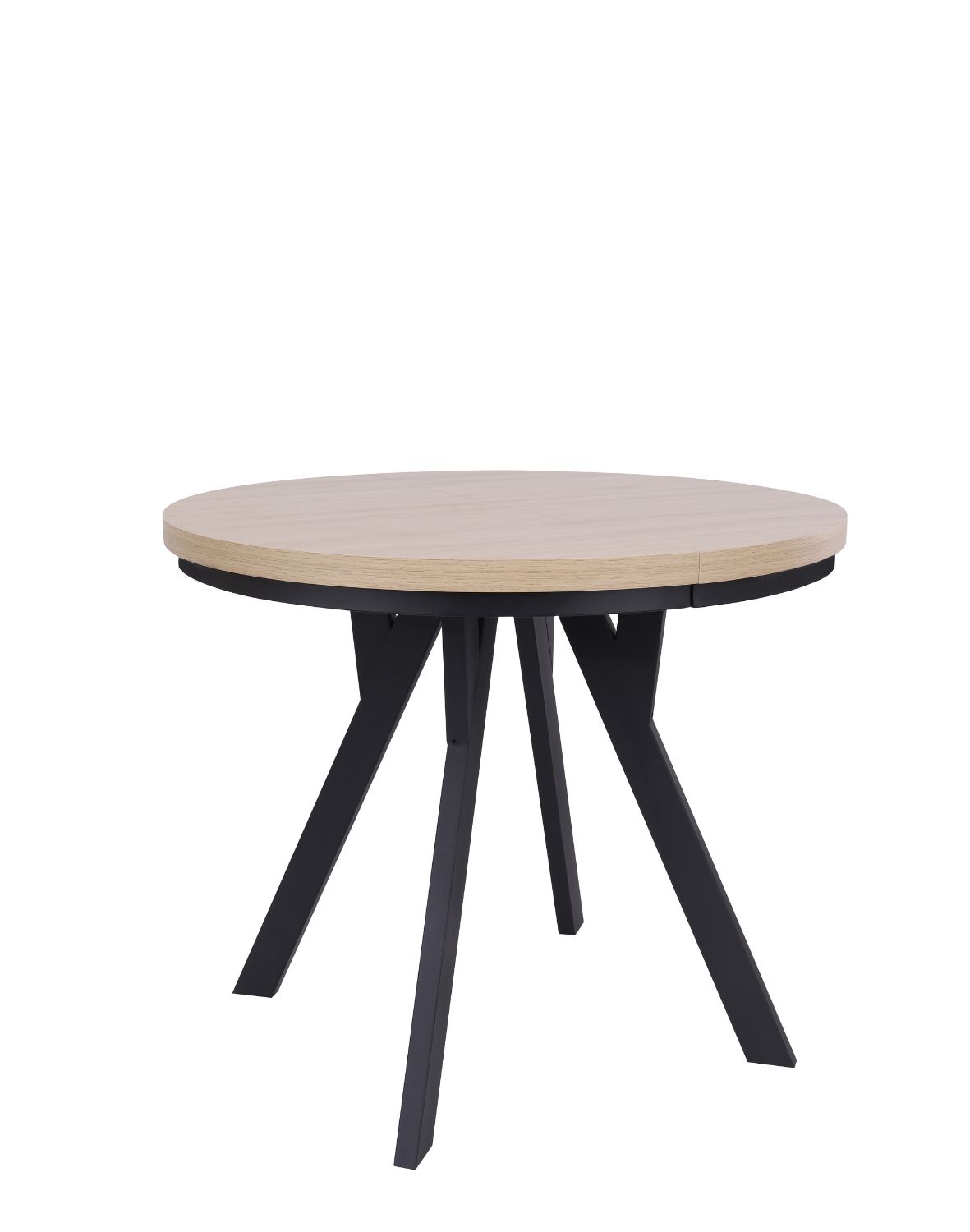 stół rozkładany do jadalni torino 90-190x75 cm, dąb naturalny z czarnymi nogami