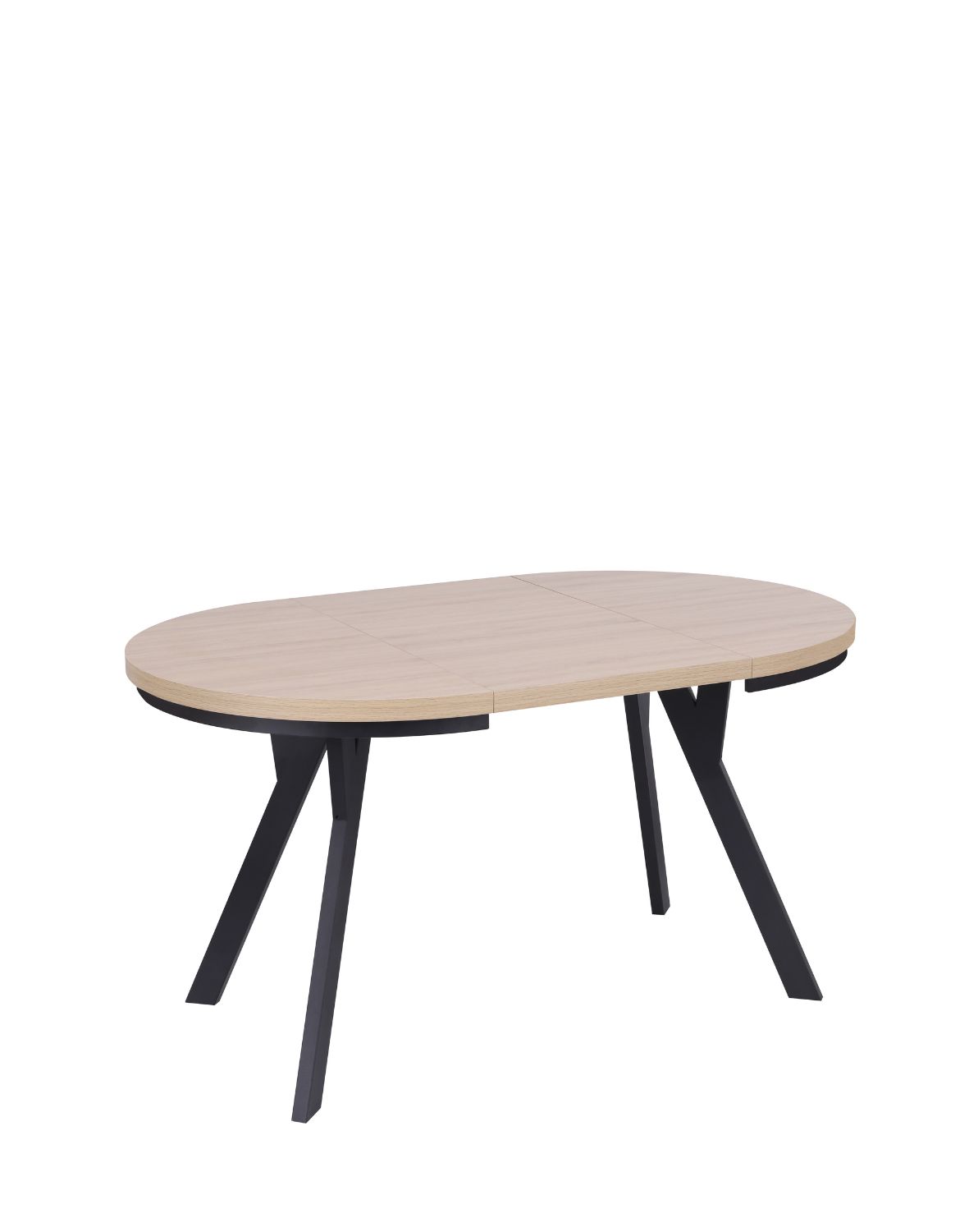 stół rozkładany do jadalni torino 90-190x90 cm, dąb naturalny z czarnymi nogami