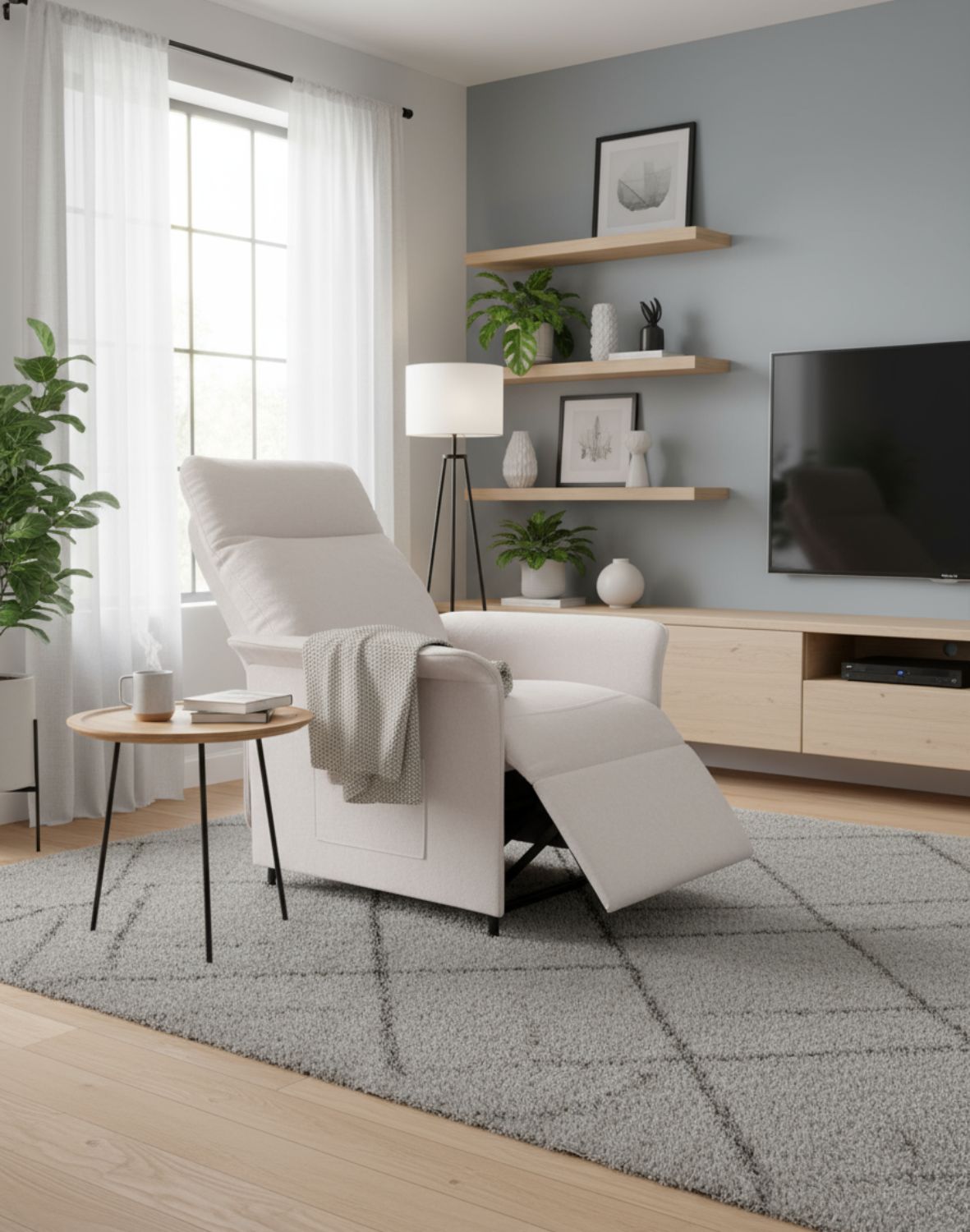 Fotel Torro z funkcją elektrycznego rozkładania, beżowy (CS1)