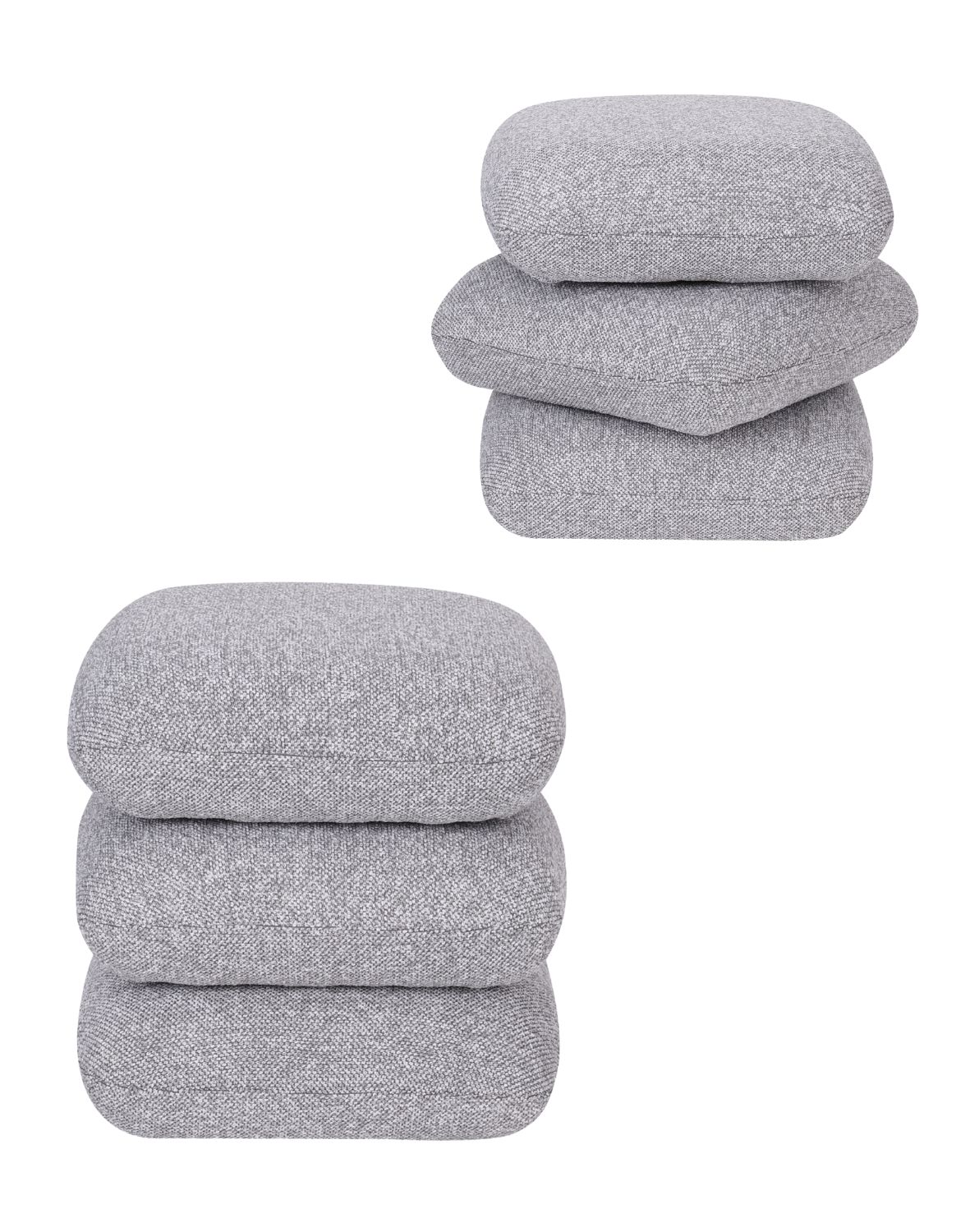 nowoczesna pufa obrotowa vario do salonu, szara