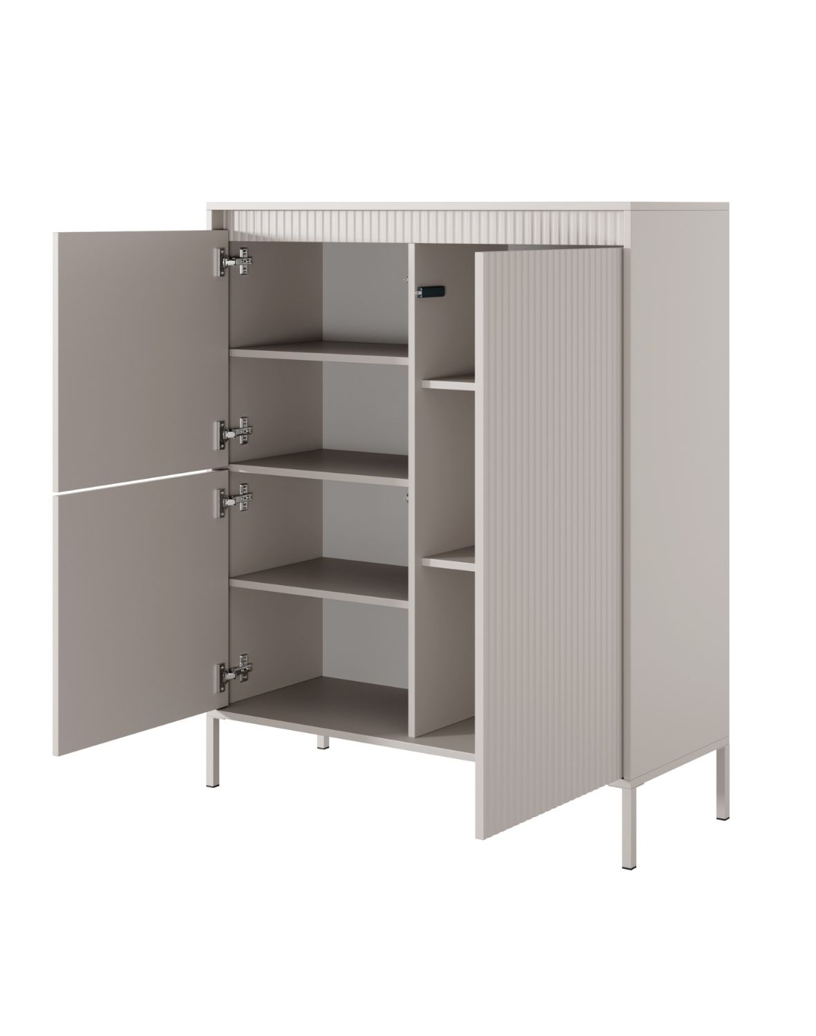 wysoka komoda z szafkami senso 3d beżowa