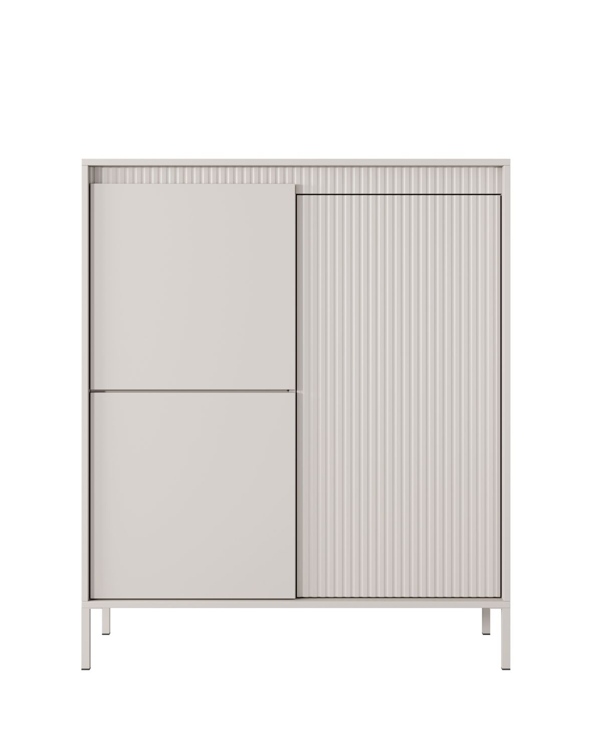 wysoka komoda z szafkami senso 3d beżowa