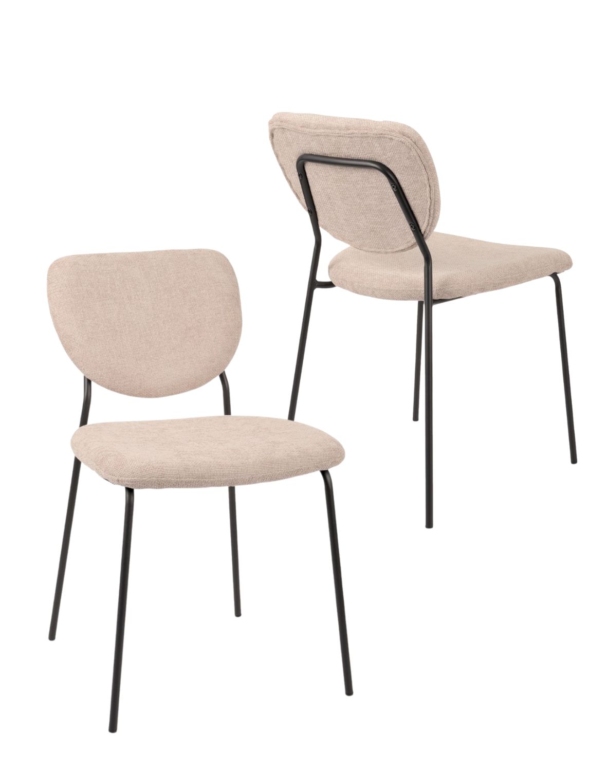 krzesło do jadalni yogi, nowoczesne, tapicerowane, beżowe