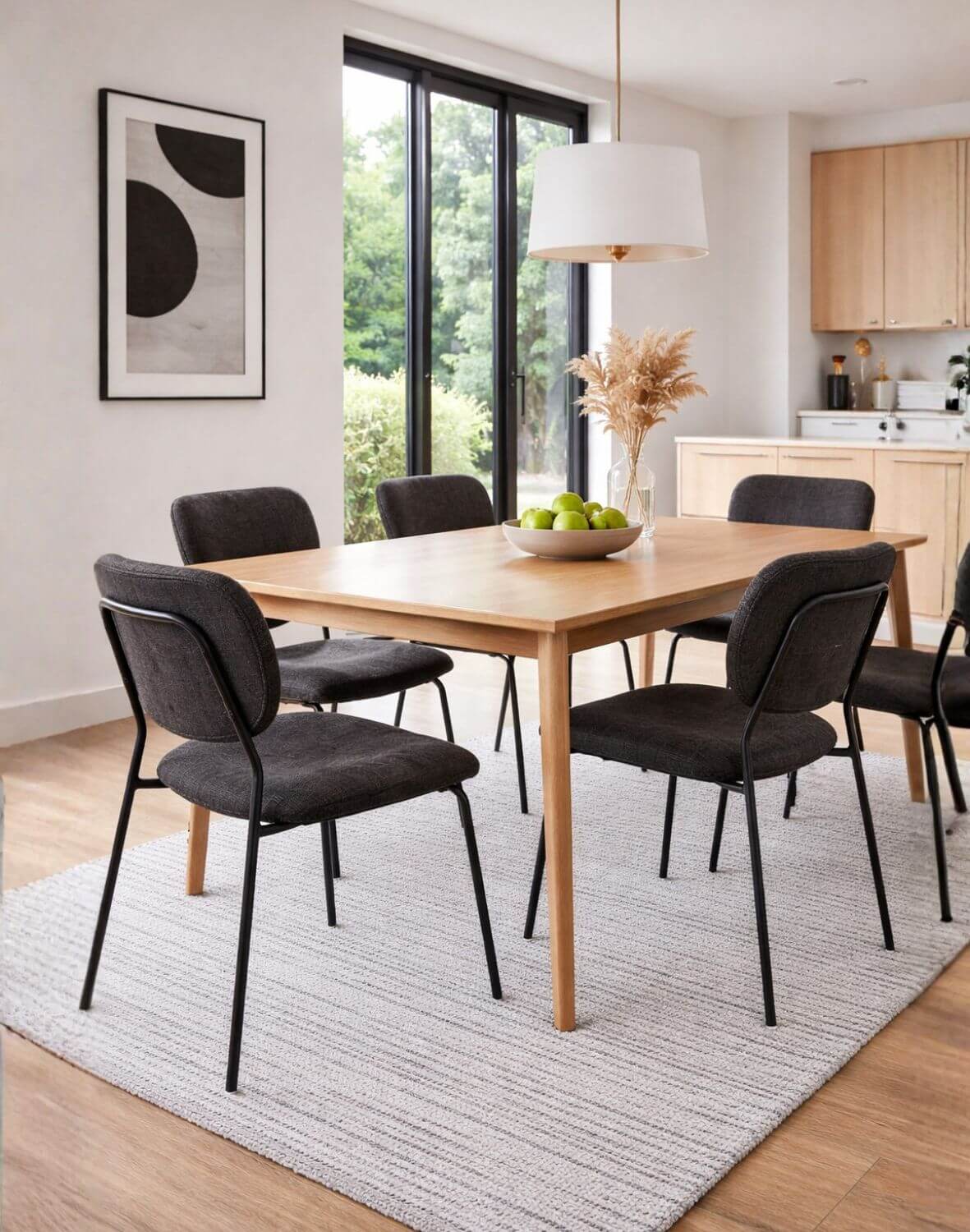 krzesło do jadalni yogi, nowoczesne, tapicerowane, czarne