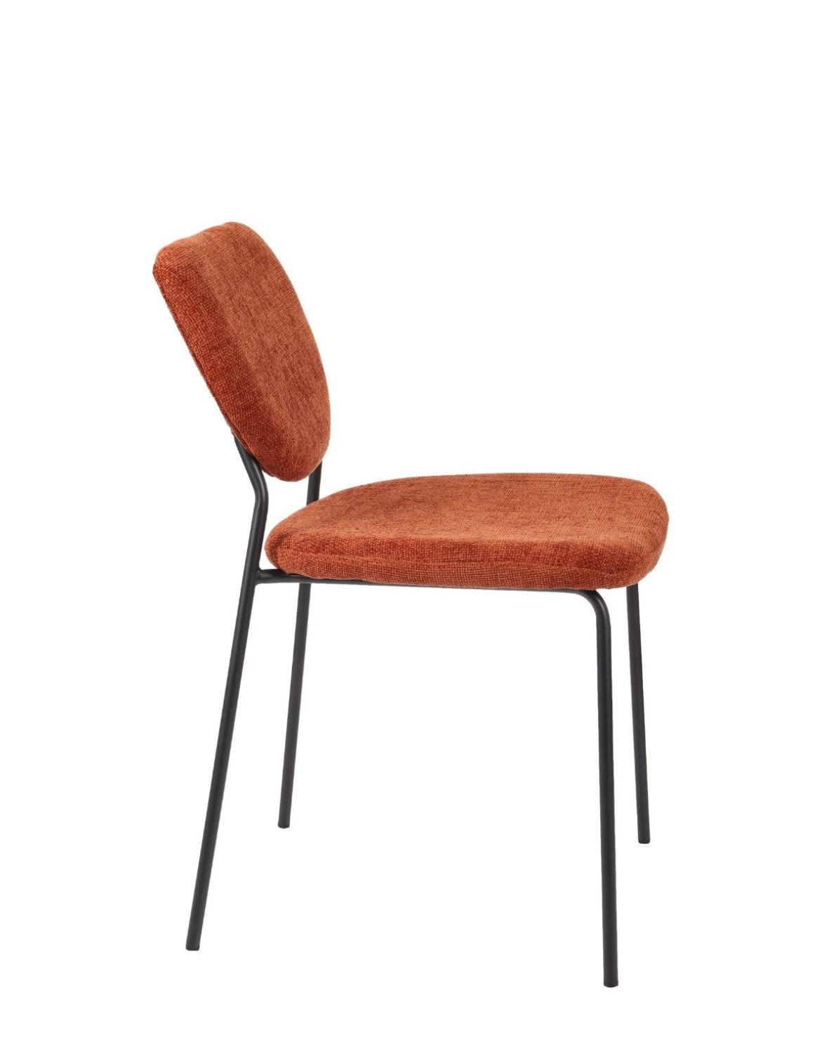 krzesło do jadalni yogi, nowoczesne, tapicerowane, rude