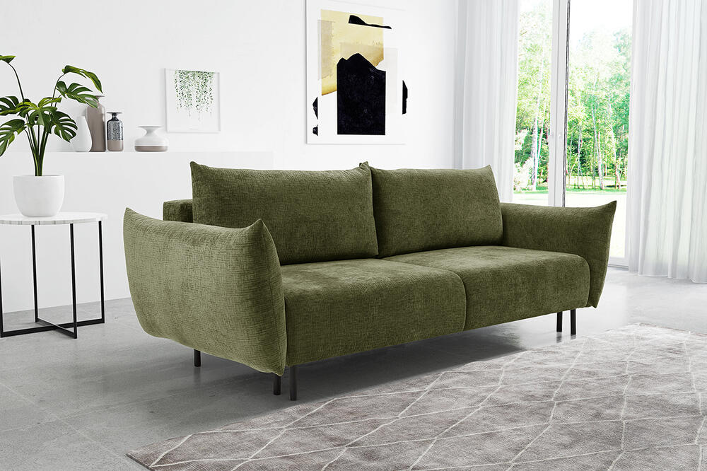 zielona sofa rozkładana adel